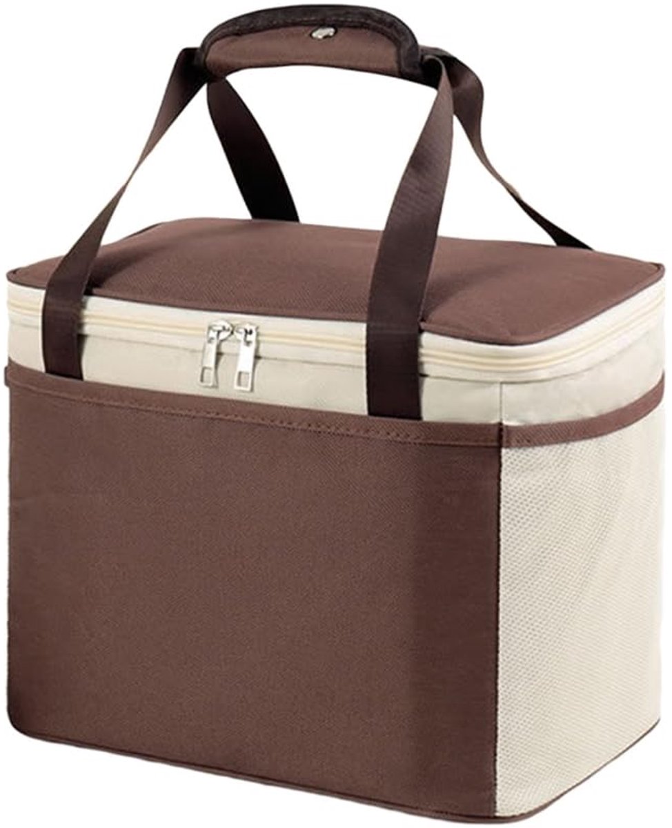 Multifunctionele, draagbare, opvouwbare en waterdichte lunchtas Geschikt voor kinderlunches, Geschikt voor op bureau en school (bruin).