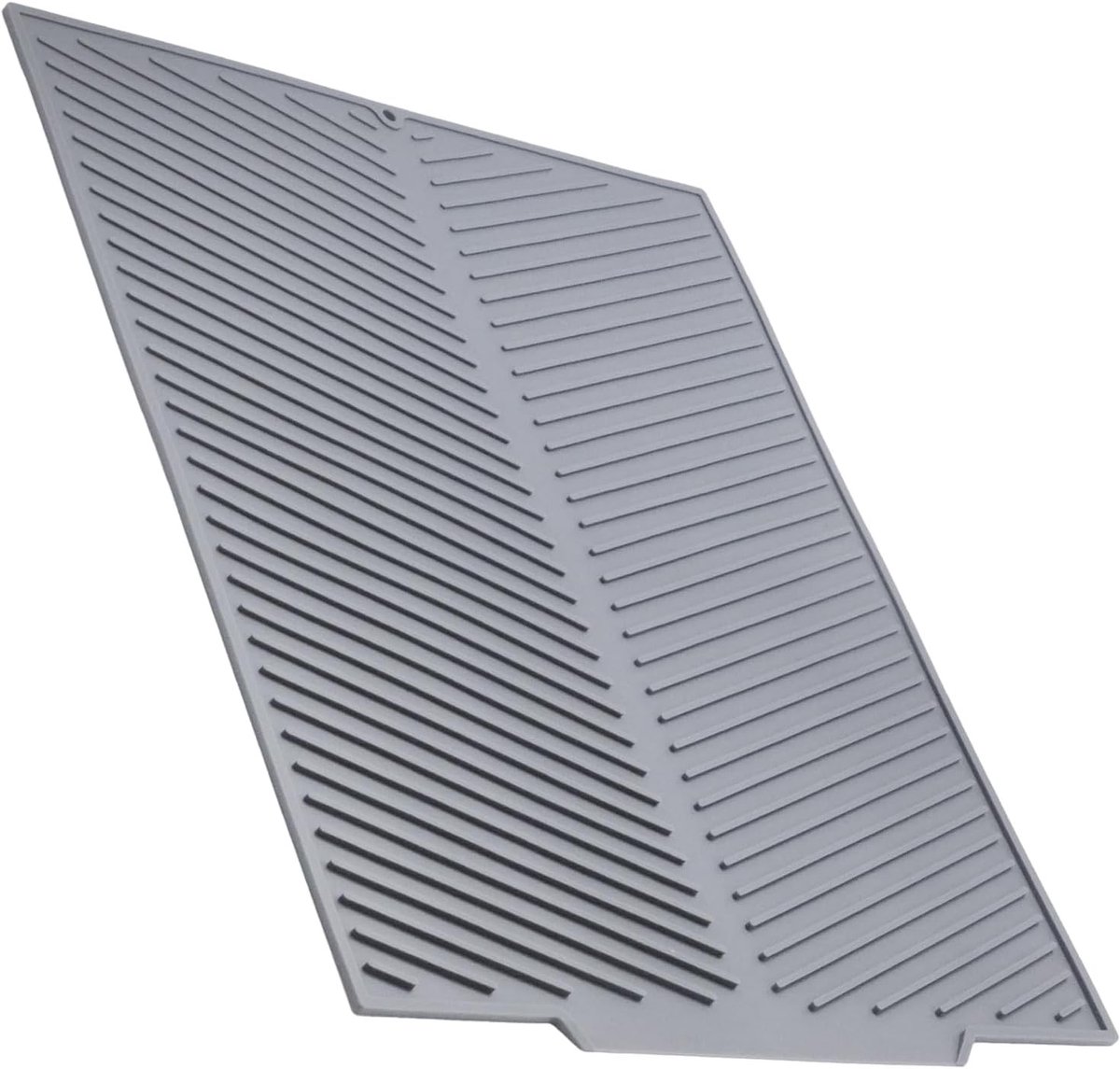 Grote antislip siliconen afdruipmat met hoge zijwanden voor keuken en koffiebars, 50 x 40 x 0,5 cm, waterafvoer, duurzaam en eenvoudig te reinigen