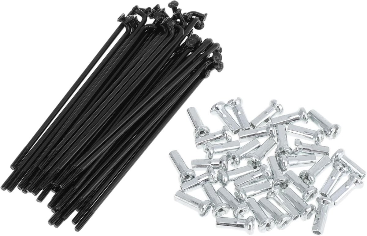 36 Set 14G Fietspaken 78mm Zwarte Fietswielen van Koolstofstaal voor Verbeterde Prestaties en Duurzaamheid