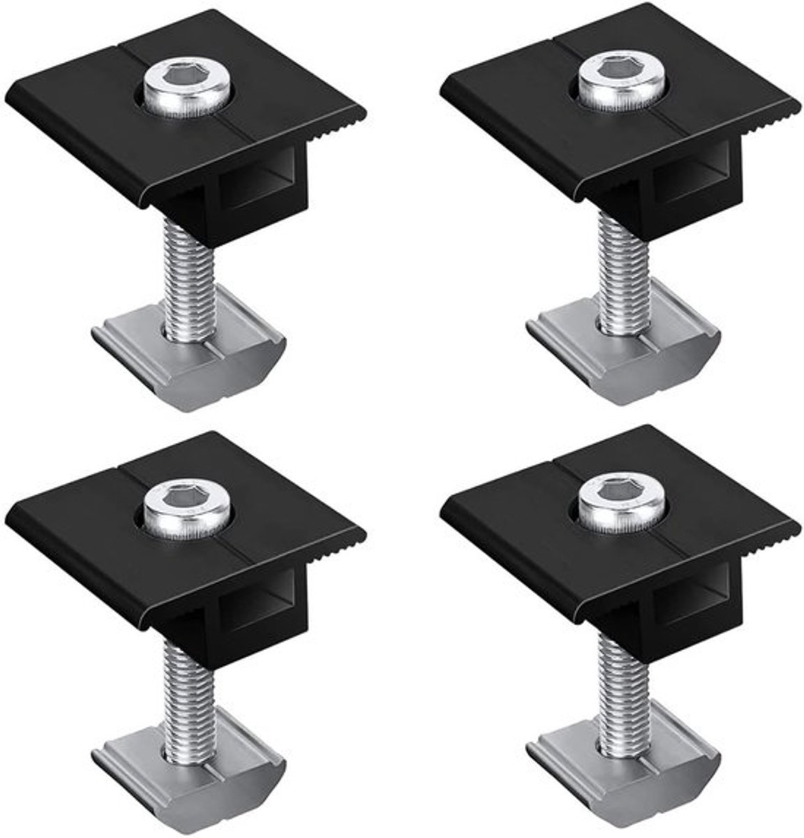 4 Stuks 30mm Aluminium Zonnepaneel Montagebeugels - Corrosiebestendig en UV-bestendig