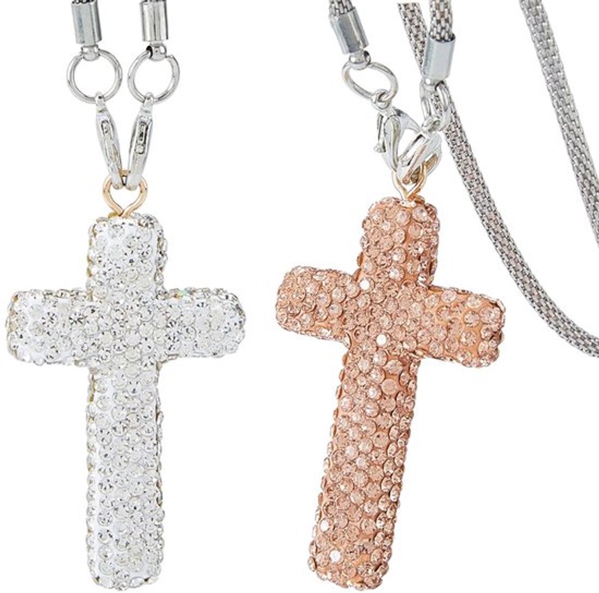 2 stuks 2 kleuren bling kruis auto hangende ornament 27,3 cm kruis kristal strass voertuig achteruitkijkspiegel hanger bling kruisen auto charme voor auto interieur decoratie accessoires