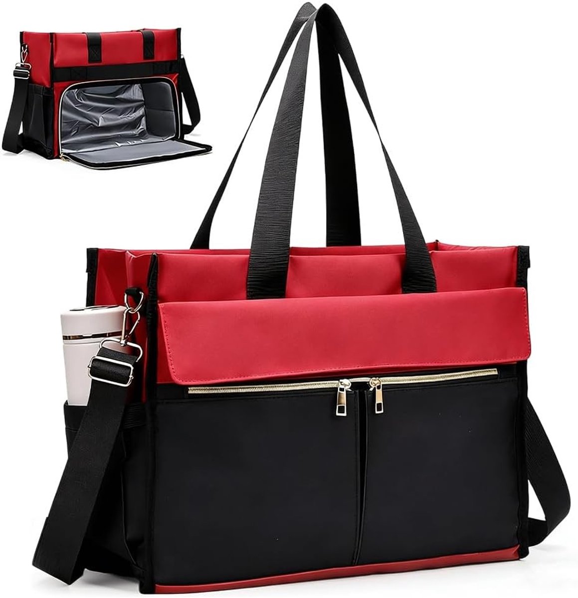 Vrouwelijke Lunch Bag en Laptoptas van 15.6 Inch met Geïsoleerd Vak, Waterdichte Werk- en Schooltas, Perfect als Cadeau voor Lerares of Kantoorgebruik