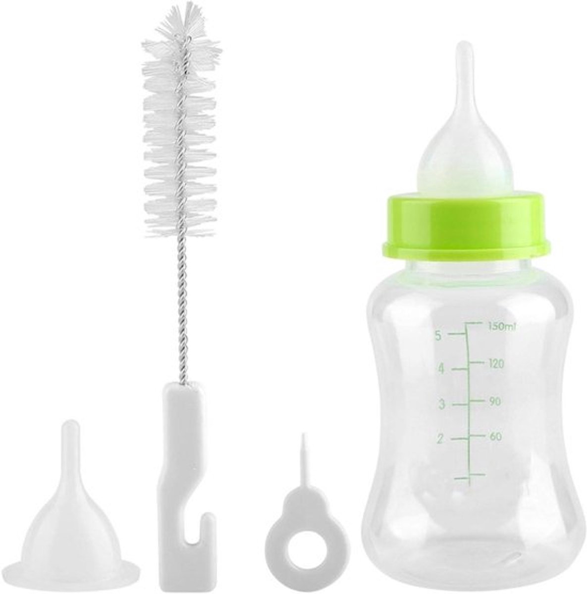 - Melkfles voor huisdieren - Flesvoeding - 150 ml - Hond Kat - Speen - Flessenborstel - Flesopener - Geschikt voor - Huisdieren - Roze model