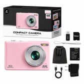 K&L Digitale Camera - 4K Ultra HD & 64MP - 64GB - Fotocamera - Inc. Selfiecamera - Vlog Camera voor Kinderen en Volwassenen - Compact Camera - Foto & Video - Dual Lens - 16x Zoom