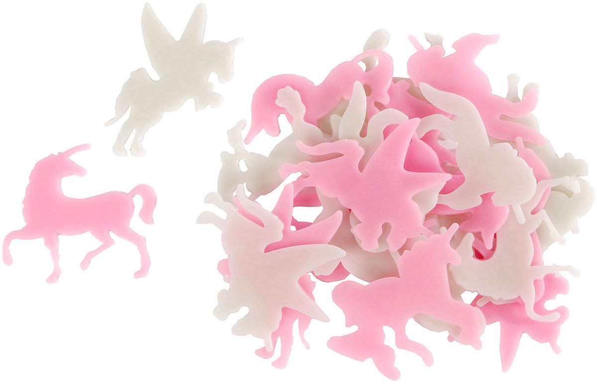 Unicorn glow in the dark eenhoorns 24 stuks in doosje - kerst - kerstcadeau - kerstcadeautje