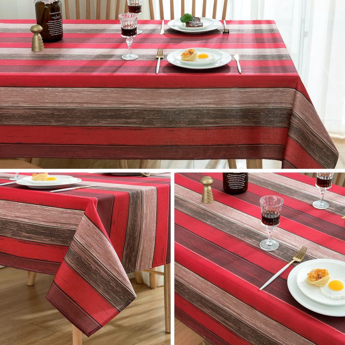 Tafelkleed Rechthoekig - Decoratief Kleed - Tafel Beschermen - Waterafstotend Linnen - 140 x 180 cm - Rood