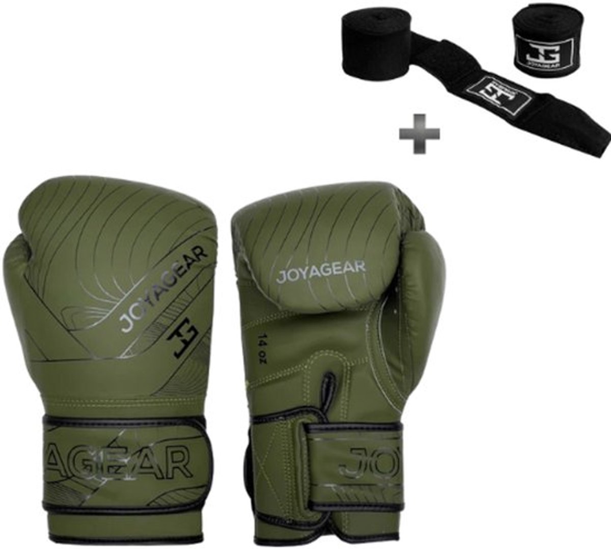 Joya Essential Bokshandschoenen - 10 oz – Groen – Kickboksen & Boksen – Synthetisch Leer – Meerlaagse Padding – Joya Fight Gear
