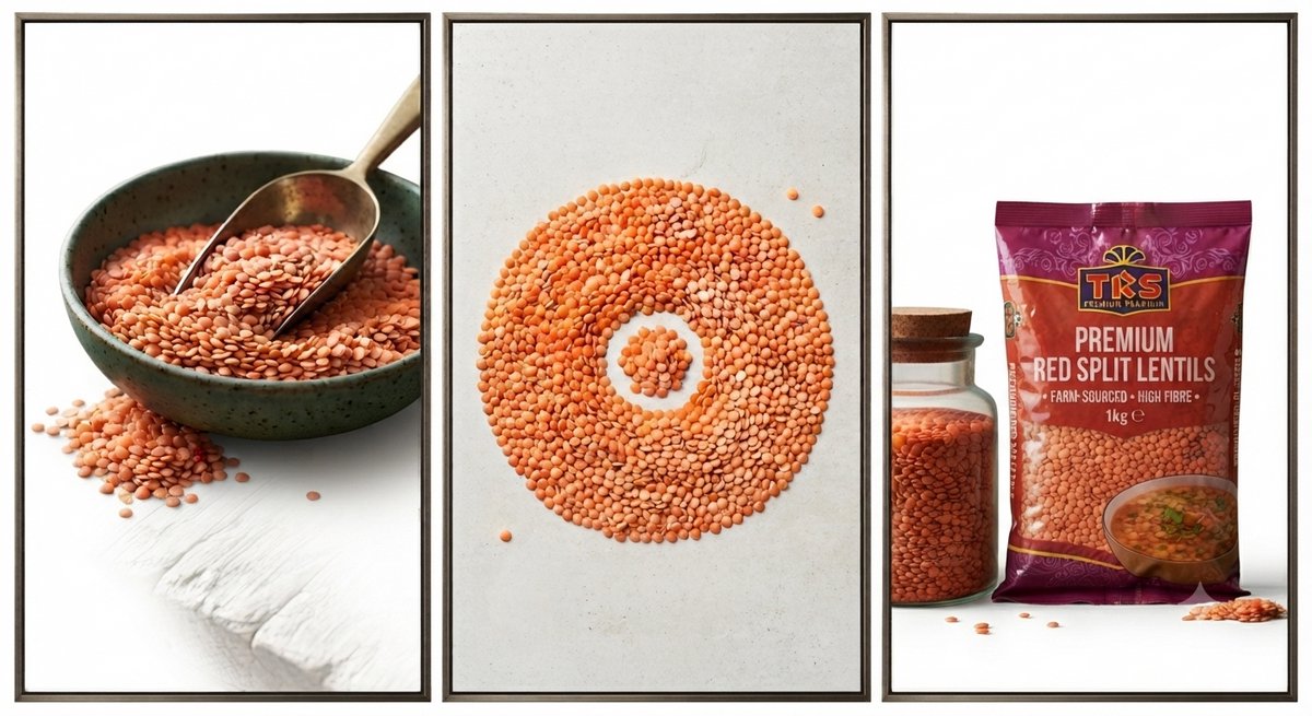 TRS - Rode Linzen - (1 x 2 kg) | Van Indiase en Canadese oorsprong, rijk aan vezels, ideaal voor vegetarische gerechten en stoofschotels Met Kajal Sticker