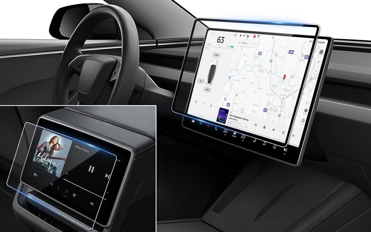 Schermbeschermer voor Tesla Model 3 Highland 2024-2026 en Model Y Juniper 2025 - 15.4 Inch en 8 Inch Touchscreen, 9H Gehard Glas, Krasbestendig en Duurzaam