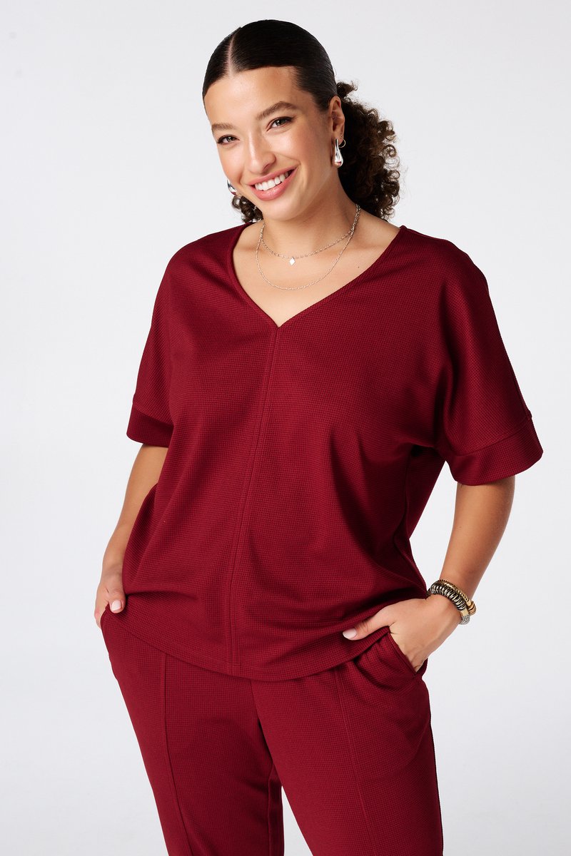 MS Mode Top Basic top met wafelstructuur