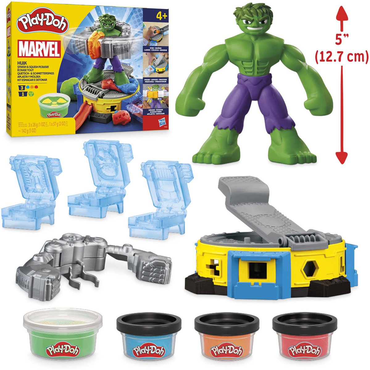 Play-Doh Marvel Hulk Pletpret Speelset - Boetseerklei - Inclusief Hulk figuur — afbeelding 13