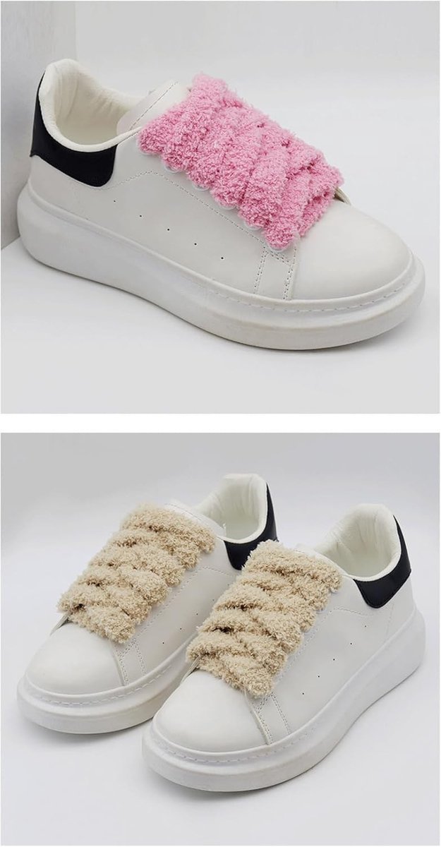 Pluche Veters voor Sneakers, 2 Paar, 1.5 cm Brede Katoenen Veters, Universele Veters voor Sport- en Hardloopschoenen, Comfortabel en Stijlvol (Zwart)