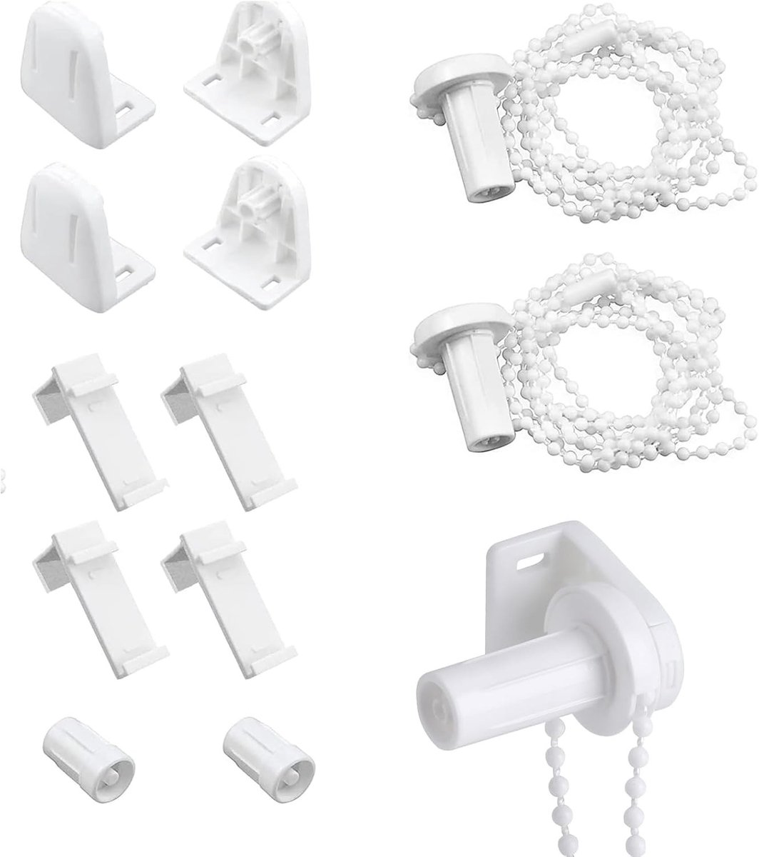 Rolgordijn Houder - Wit - Compleet Reparatieset - Eenvoudige Installatie - Voor Verduisteringsrolgordijnen