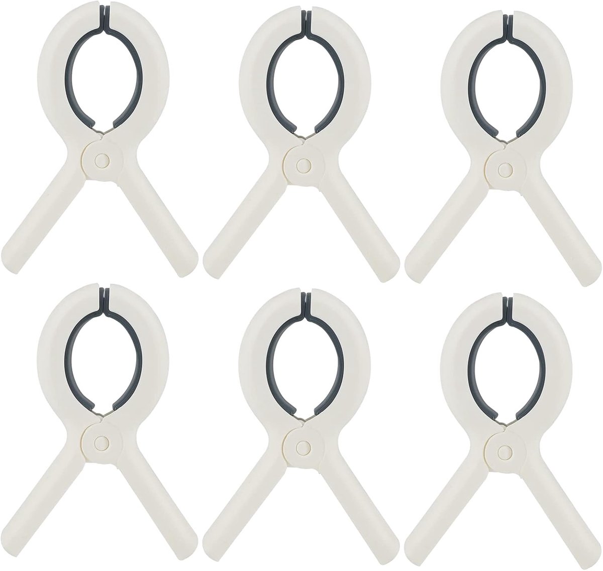 Strandhanddoekklemmen / Kunststof wasknijpers – Robuuste klemmen voor strand- en zwembadstoelen (ook voor cruises), windbestendig, geschikt voor strandlakens en zware was – Set van 6