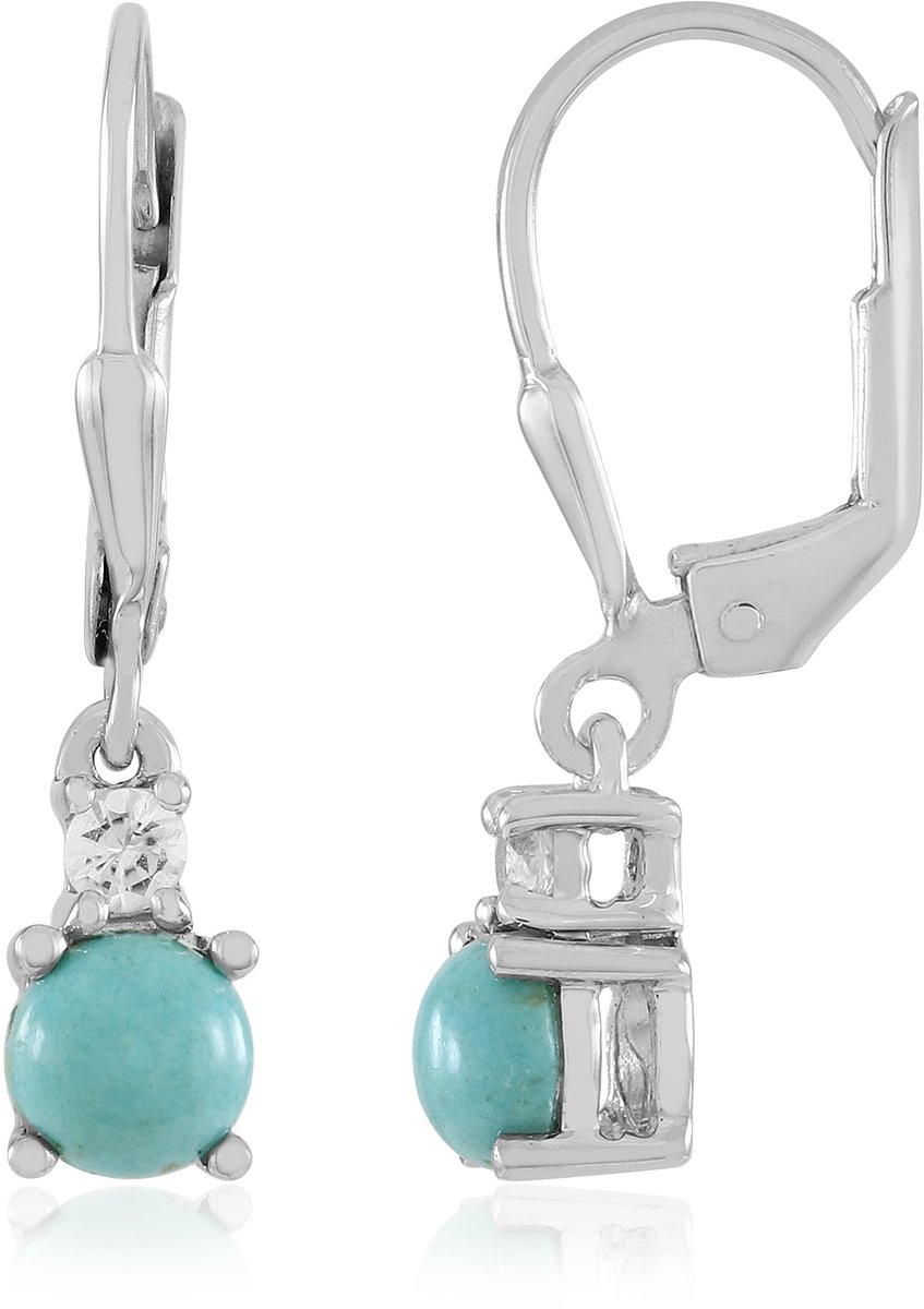 Chic Campitos turquoise-zilveren oorbellen