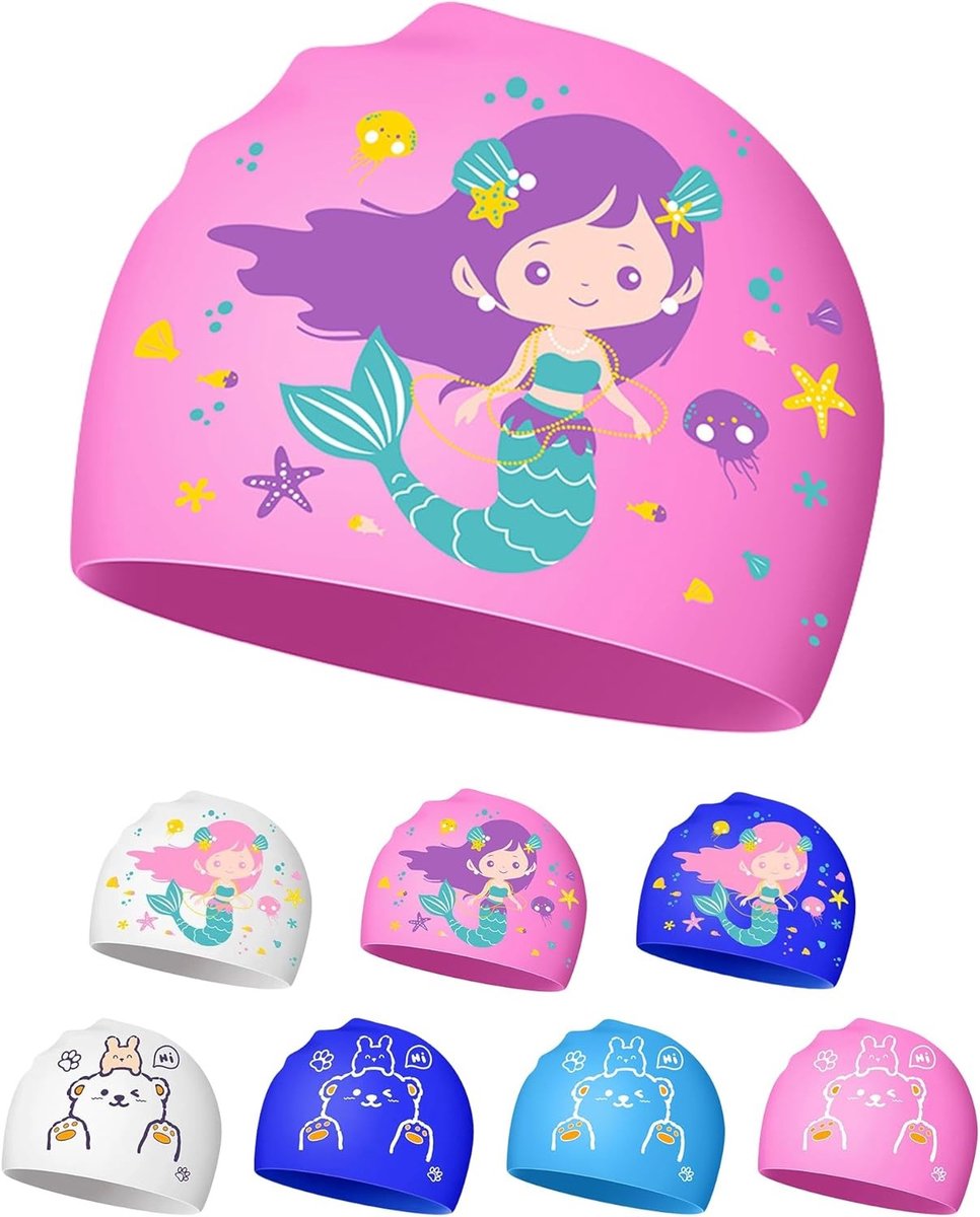 Zwemcap voor Kinderen van 4-12 Jaar, Silicone, Waterdicht en Antislip voor Comfort en Bescherming