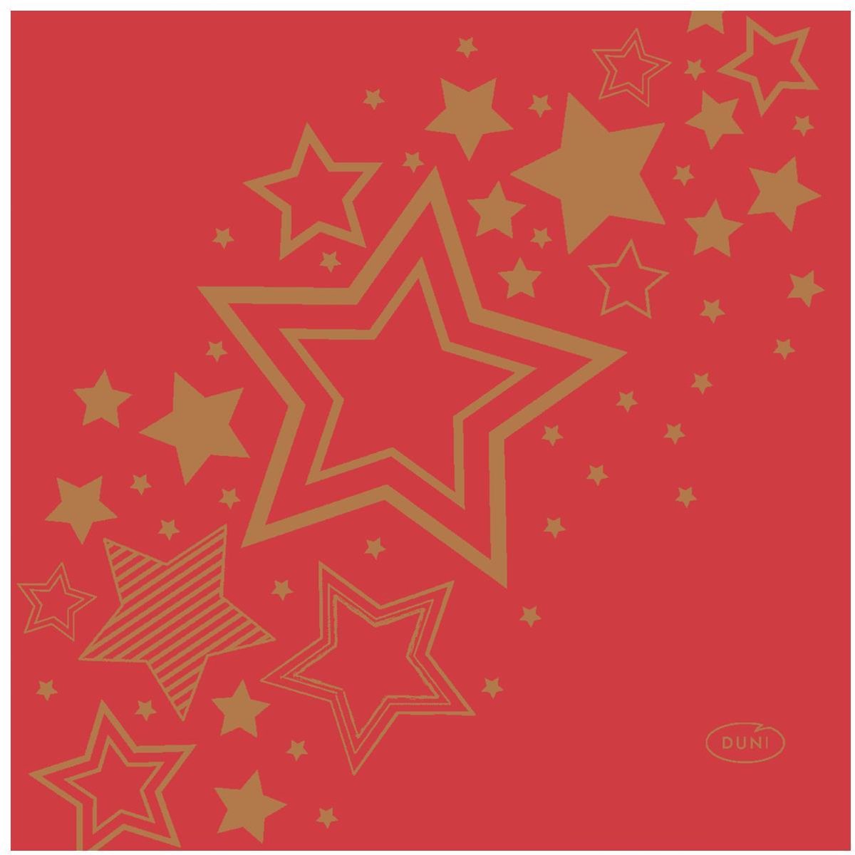 Duni Servetten Holiday Star Red 24x24cm.