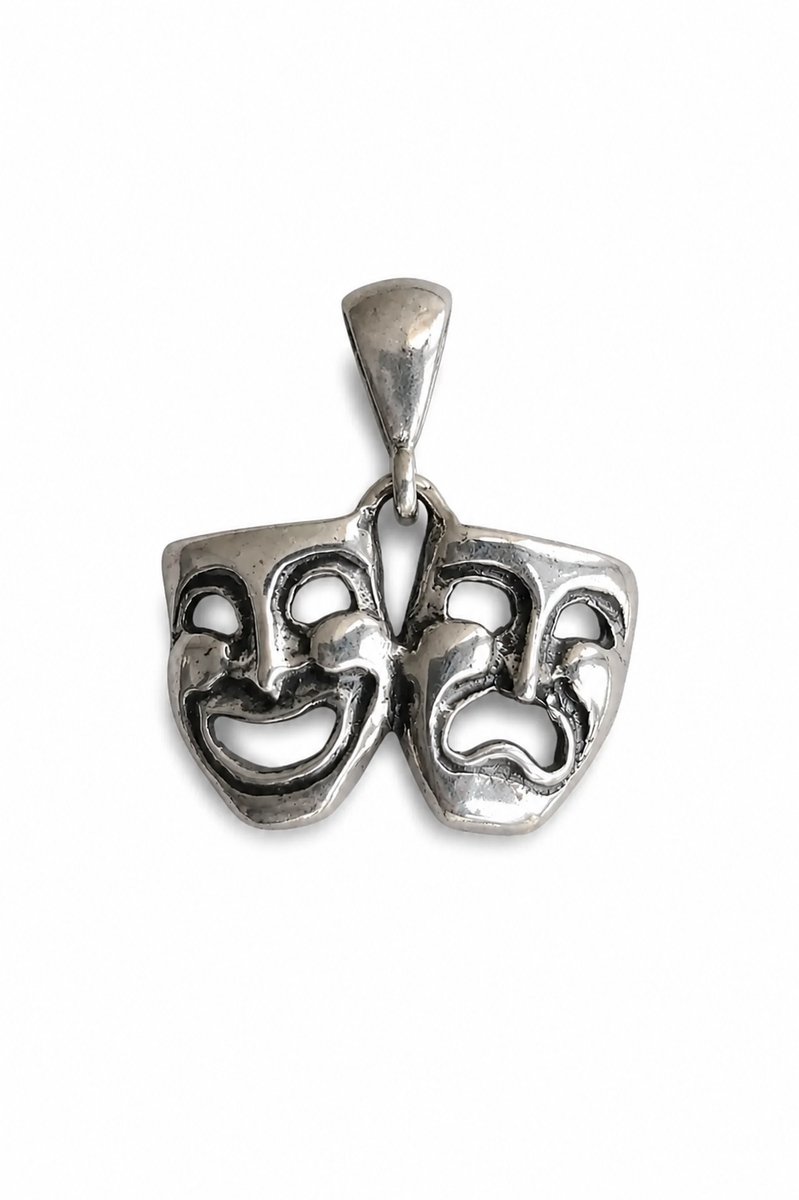 EVADA Jewelry 925 Sterling Zilver Hanger – Theatermaskers – Drama & Komedie – Dames