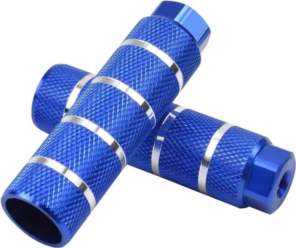 Aluminium fiets-voetsteunen, 2 stuks, voor BMX-stunt-voetsteunen - antislip achtervoetsteunen accessoires voor mountainbike (blauw)