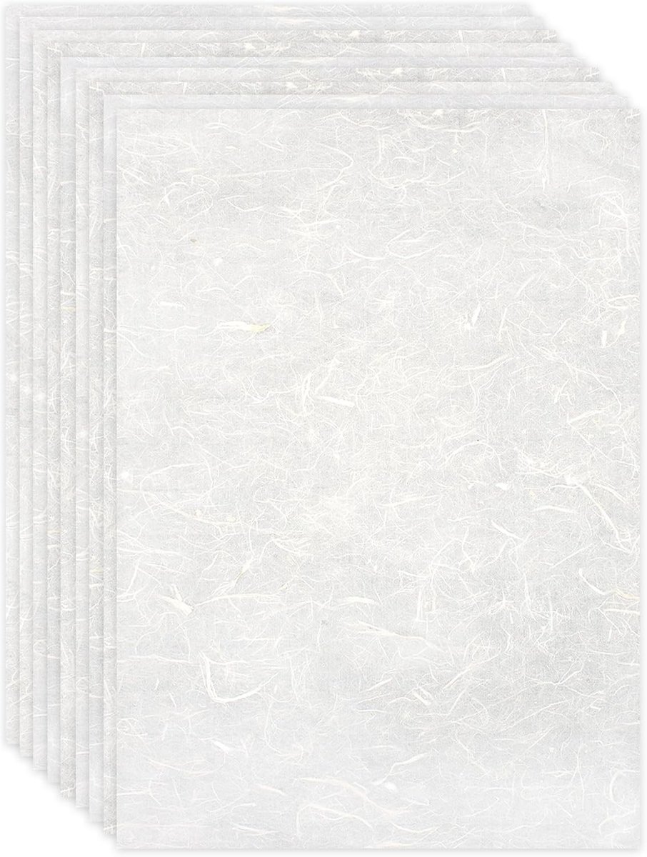 50 Vellen Mulberry Papier A4 (21x29.7cm) - Natuurlijk, Semi-Transparant, Off White, Perfect voor Schrijven, Schilderen en DIY Creaties