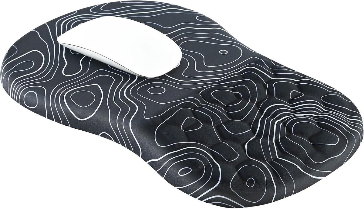 Ergonomische Muismat met Polssteun en Massagefunctie, Ideaal voor Gaming en Thuiswerk, Antislip Ondergrond en Glad Lycra Oppervlak voor Pijnverlichting en Comfort