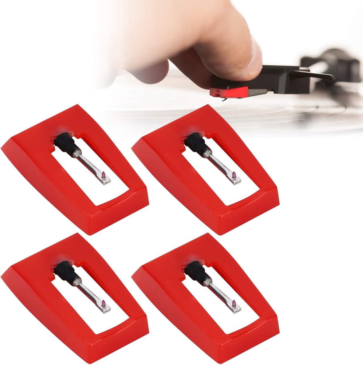 Vervangende Naald voor Platenspeler - 4 Stuks Phonograaf Stylus, Compatibel met Diverse Modellen, Hoge Geluidskwaliteit en Duurzaam