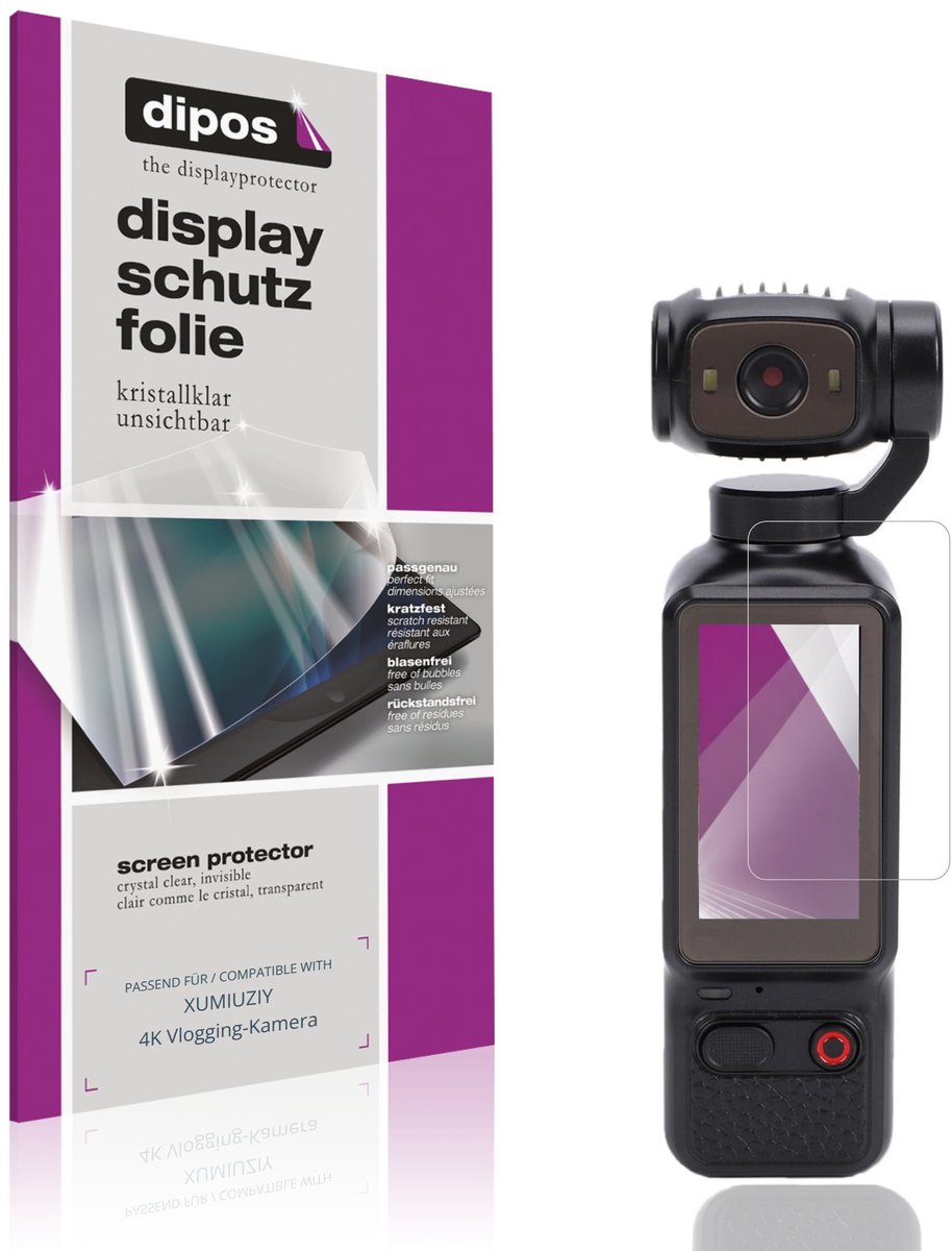 dipos – 4x Beschermfolie geschikt voor XUMIUZIY 4K Vlogging-Kamera | Krasbestendige & heldere Screenprotector Ultra-Thin
