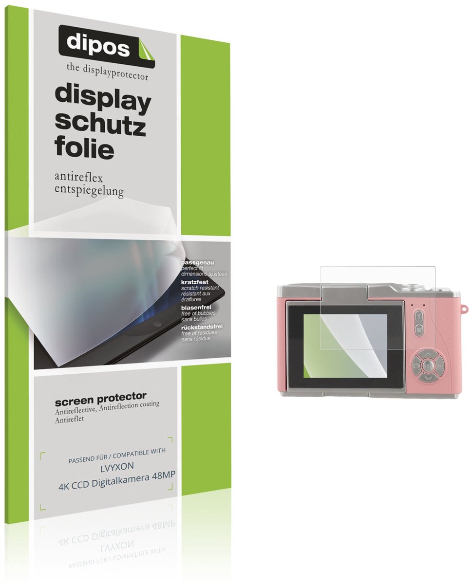 dipos – 4x Matte Beschermfolie geschikt voor LVYXON 4K CCD Digitalkamera 48MP | Krasbestendige & antireflecterende Screenprotector Ultra-Thin