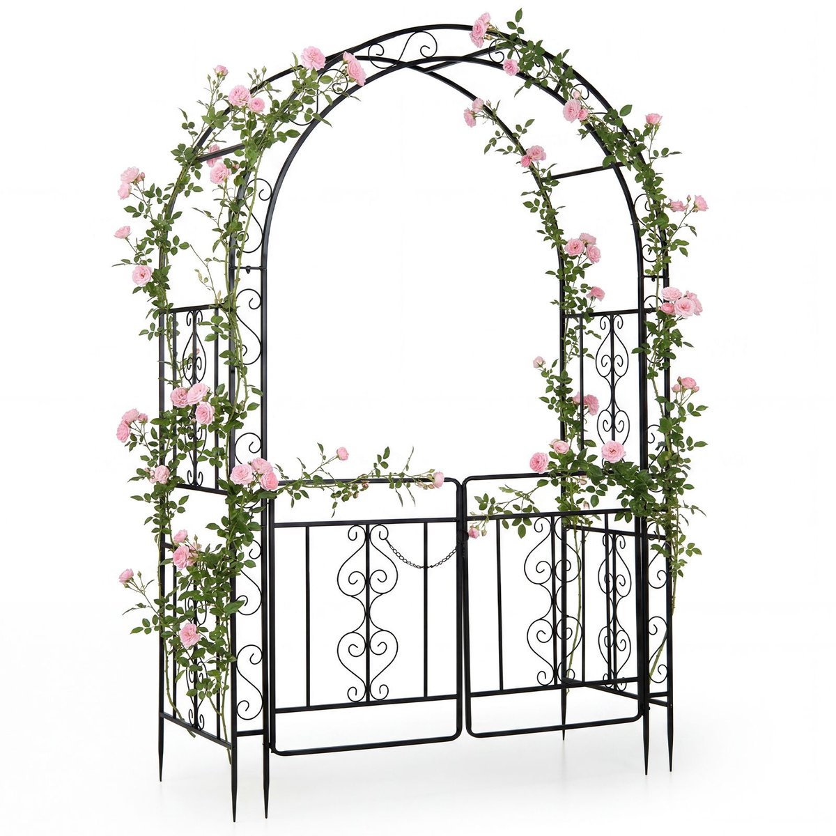 Tuinboog - 135 x 60 x 213 cm - massief - weerbestendig - Zwart