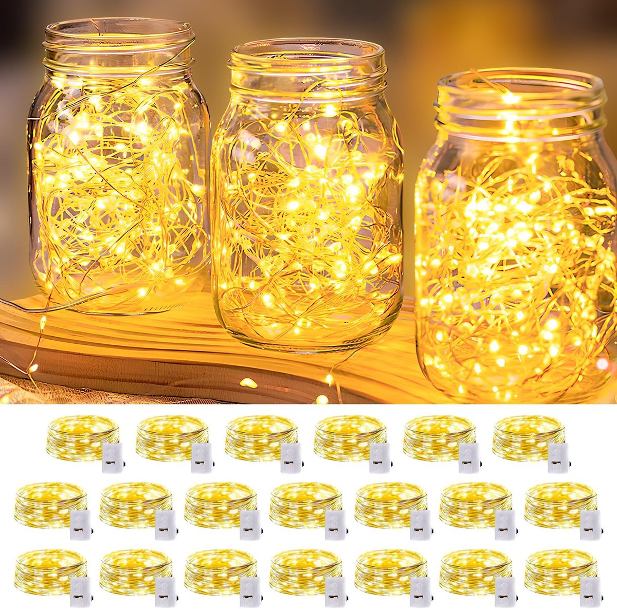 Lichtsnoer Binnen en Buiten - 20x2M LED Verlichting - 3 Features Blinking Slowly Blinking - Fairy Lights - Universele lichtsnoeren voor binnen en buiten - Bedroom Kamer Decoratie - Voor Wedding Mason Jars Party Christmas Decorations