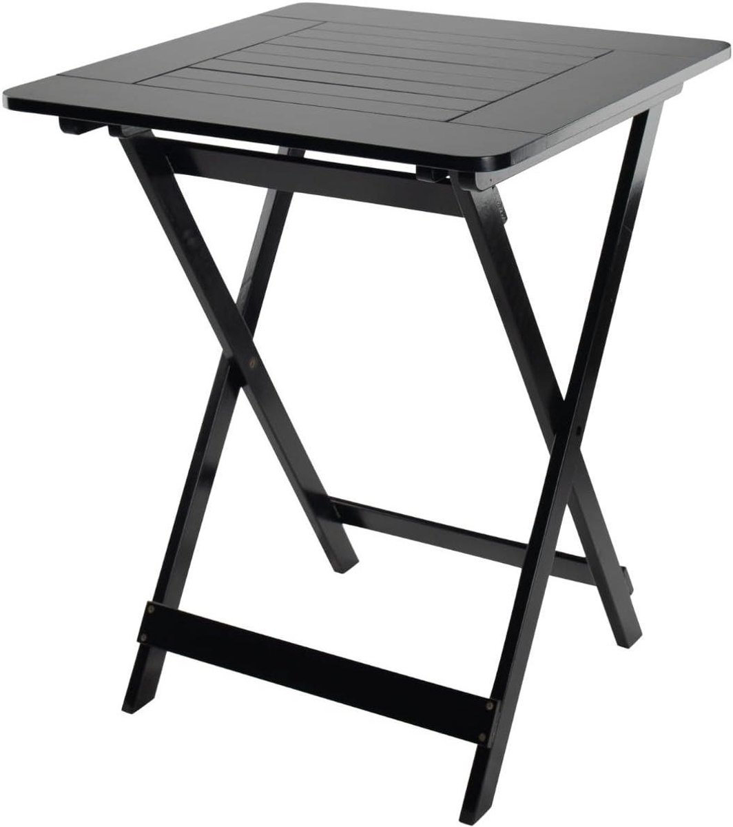 Klaptafel Bamboe - Buitentafel Vouwtafel - Genieten Buiten - Inklapbaar Anti-slip - 60 x 60 x 75 cm - Wit