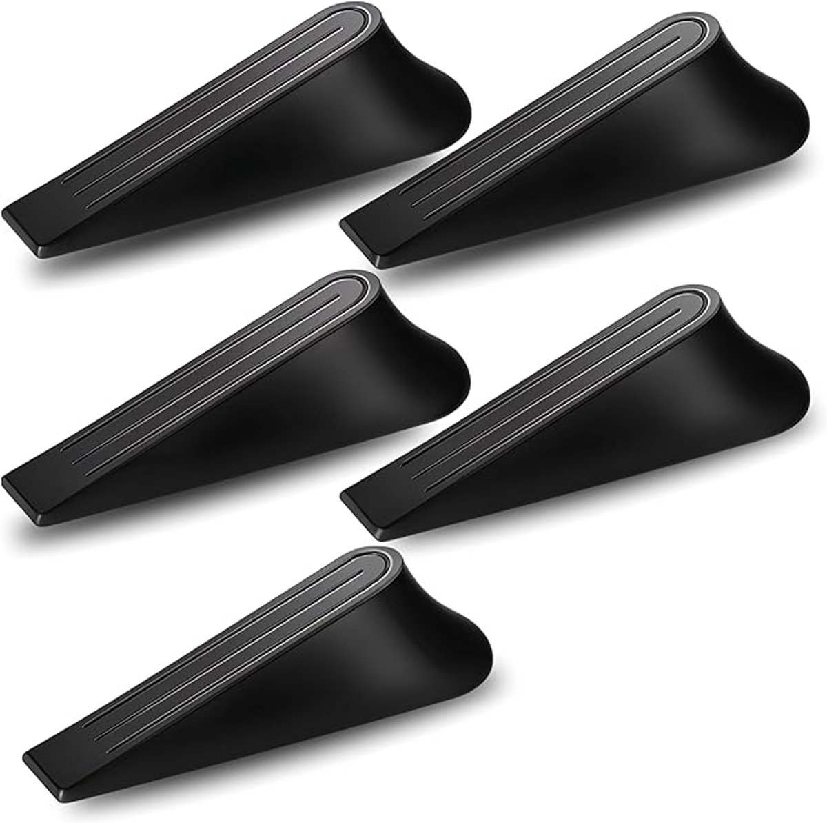 Deurstopper - 5 stuks - Deurklem voor binnen - Stevige deurstopper - en buitendeuren - 12*3.6*2.2cm - deurwigstopper voor elke massieve deur - Zwart
