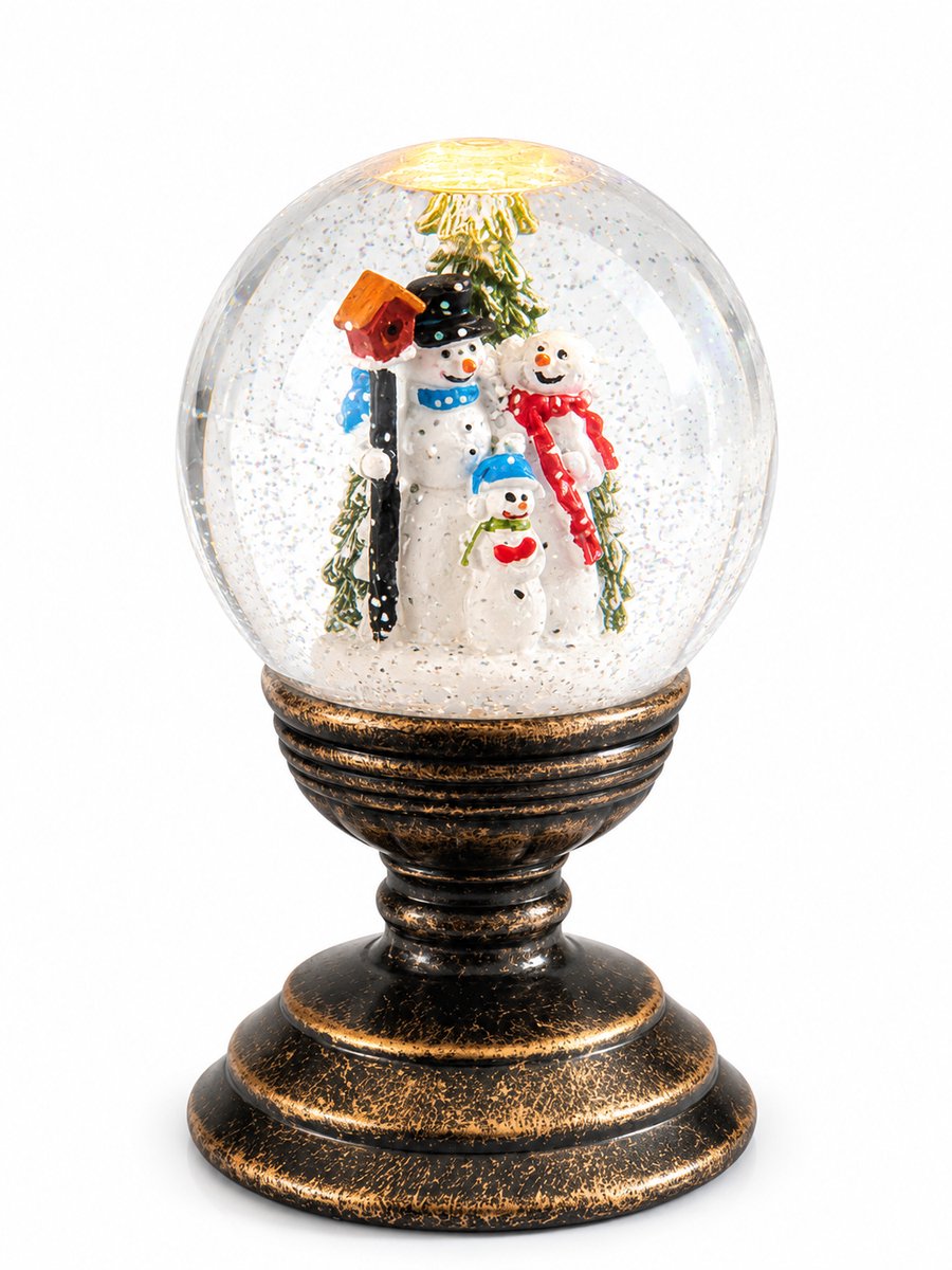 Livano Livarno- kerstlamp- decoratie- glittersneeuw- led- sneeubol- 6 uur- warm light