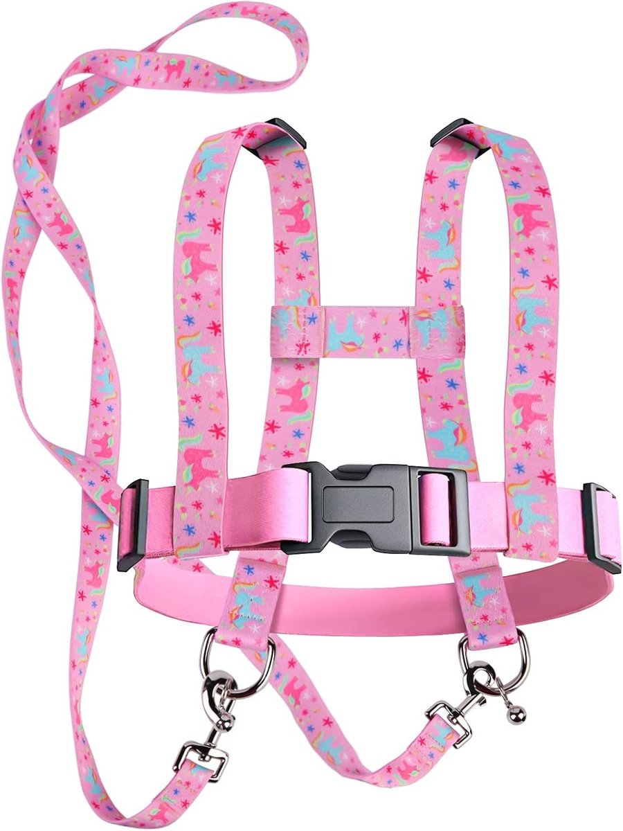 Verstelbare Paardentuig voor Kinderen, Roze Paardentuig met Leash, Buiten Speelgoed voor Meisjes en Jongens, 2m, Avontuurlijke Speelervaring