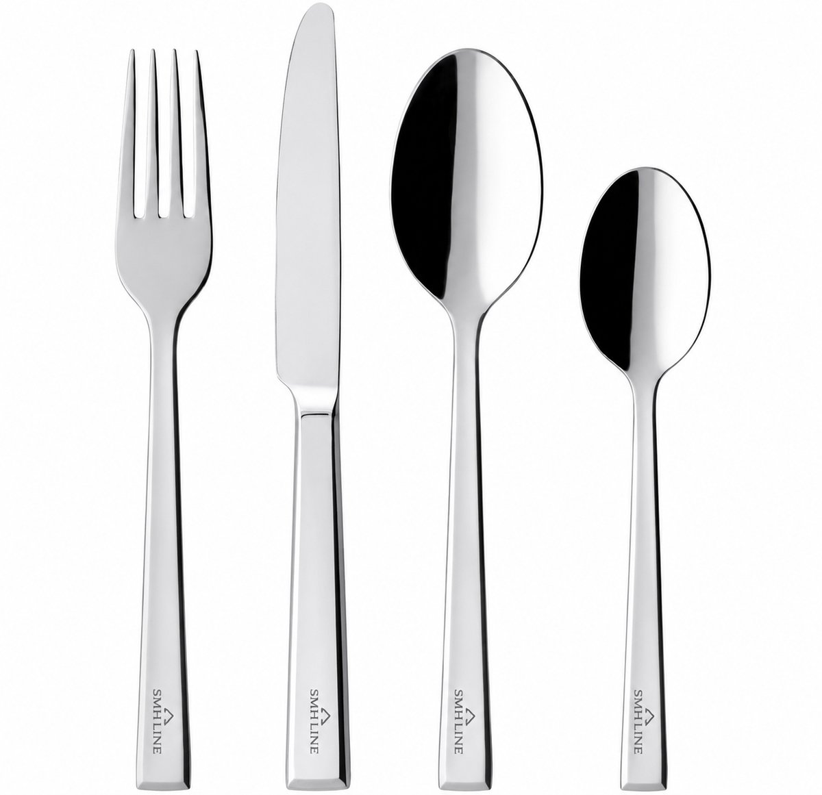 SMH LINE® Bestekset - 24-delig - RVS - Voor 6 Personen - Vaatwasmachinebestendig - Hoogglans Zilver