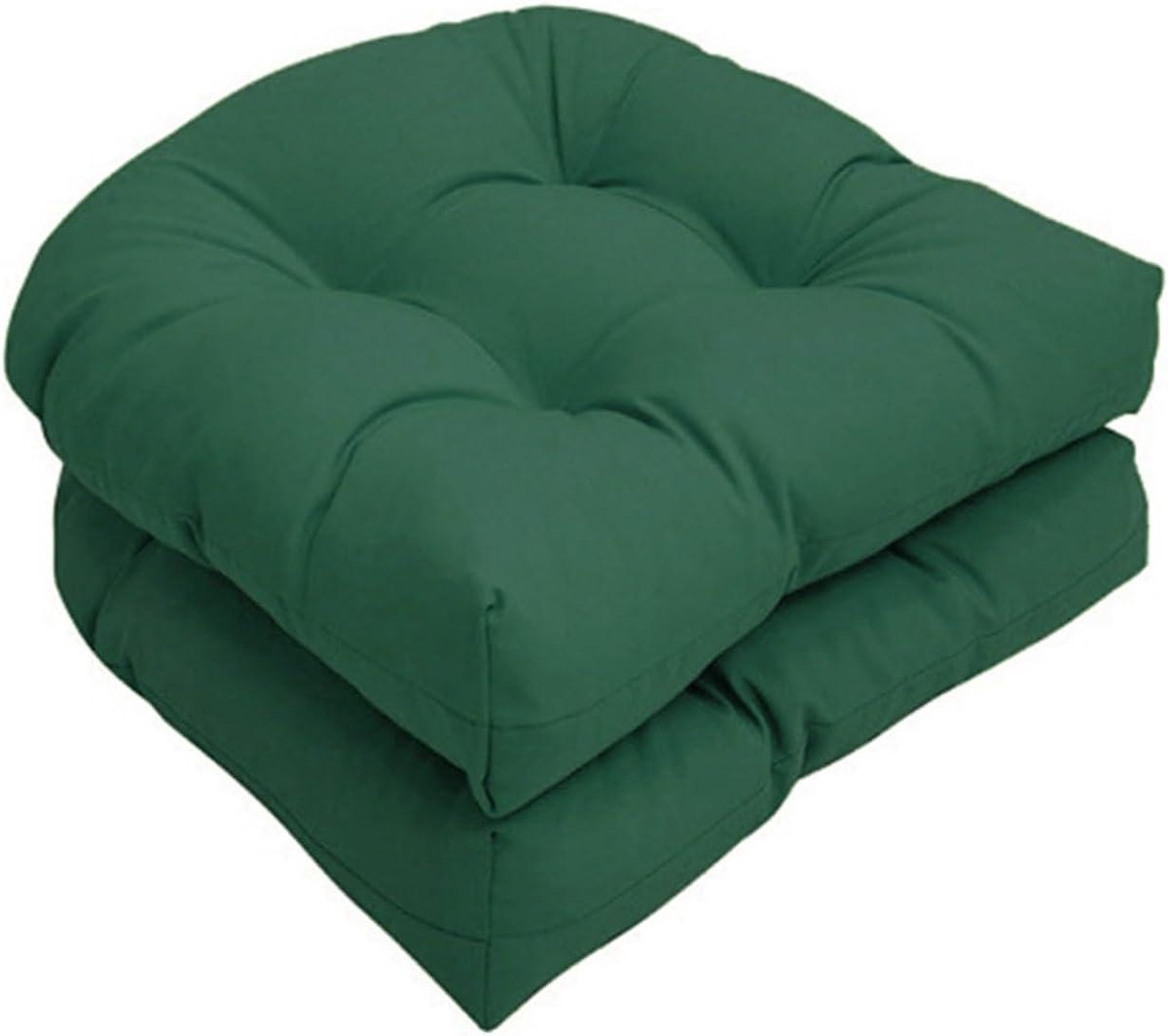 Zitkussens Set - Kussens voor Stoelen - Buiten Zitten - Waterdicht en UV-bestendig - 48x48cm - Donkergroen