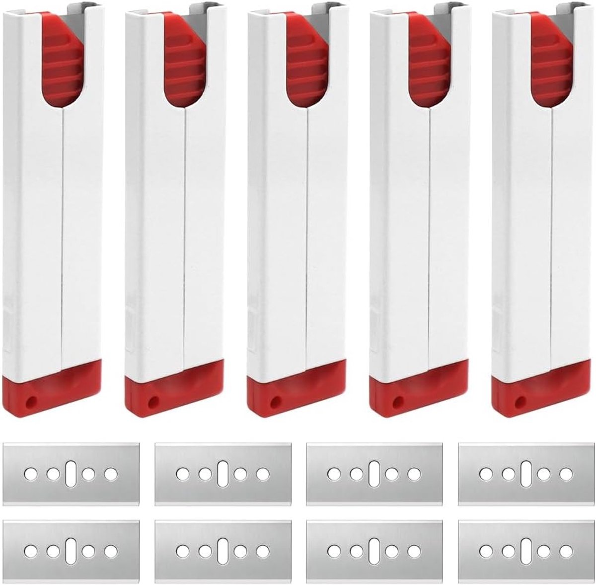 Set van 5 Mini Snijmessen voor Veilig Snijden, Inclusief 20 Reservebladen voor Papier, Karton en Touw