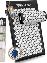BrellaVio Spijkermat Set met Spijkerkussen - Zwart - 74x44 cm - Acupressuur Mat - Spijkerbed - Acupunctuur Kussen - Shakti Massage