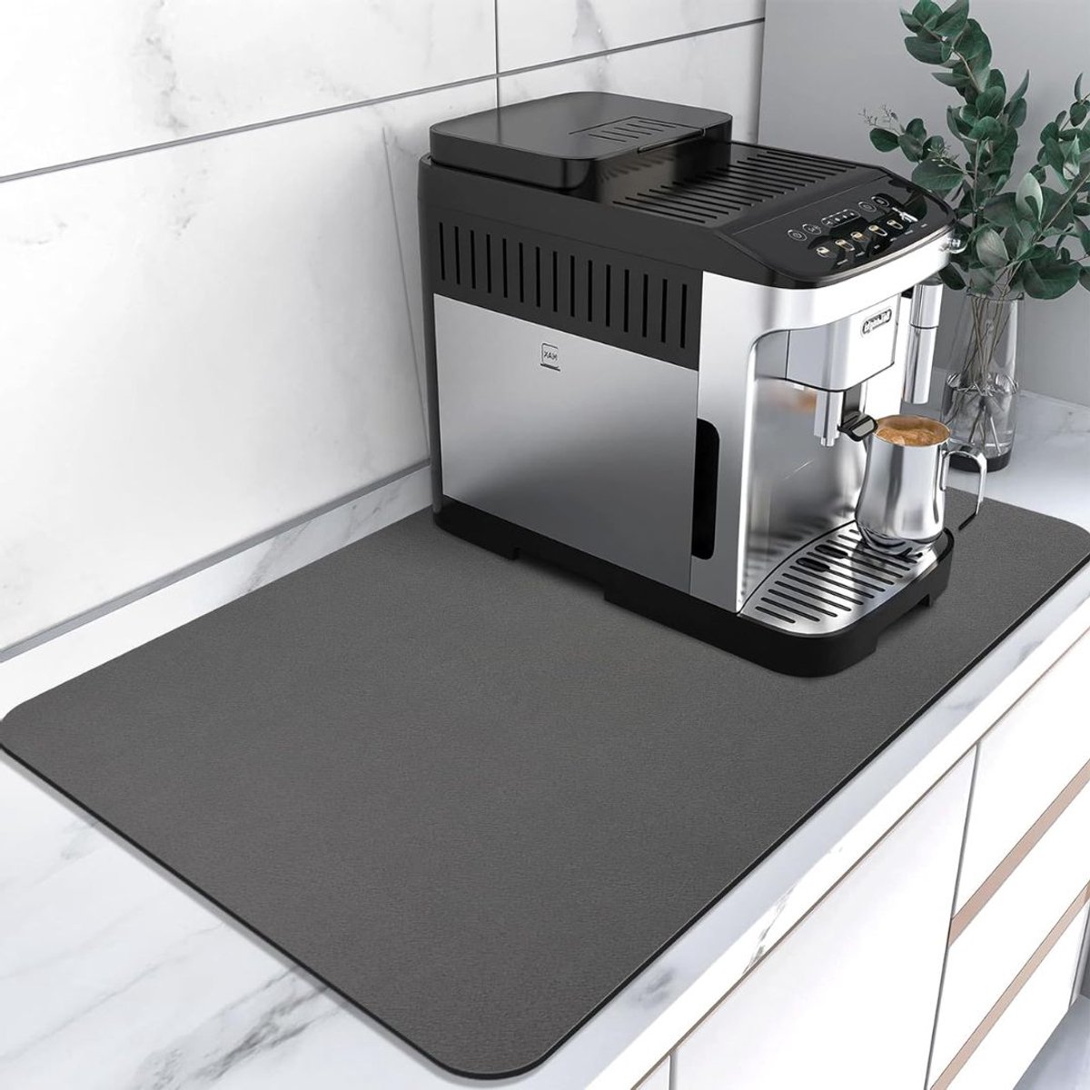 Mat Onder Koffiemachine - Werkblad Beschermer - Aanrecht Beschermen - Donkergrijs
