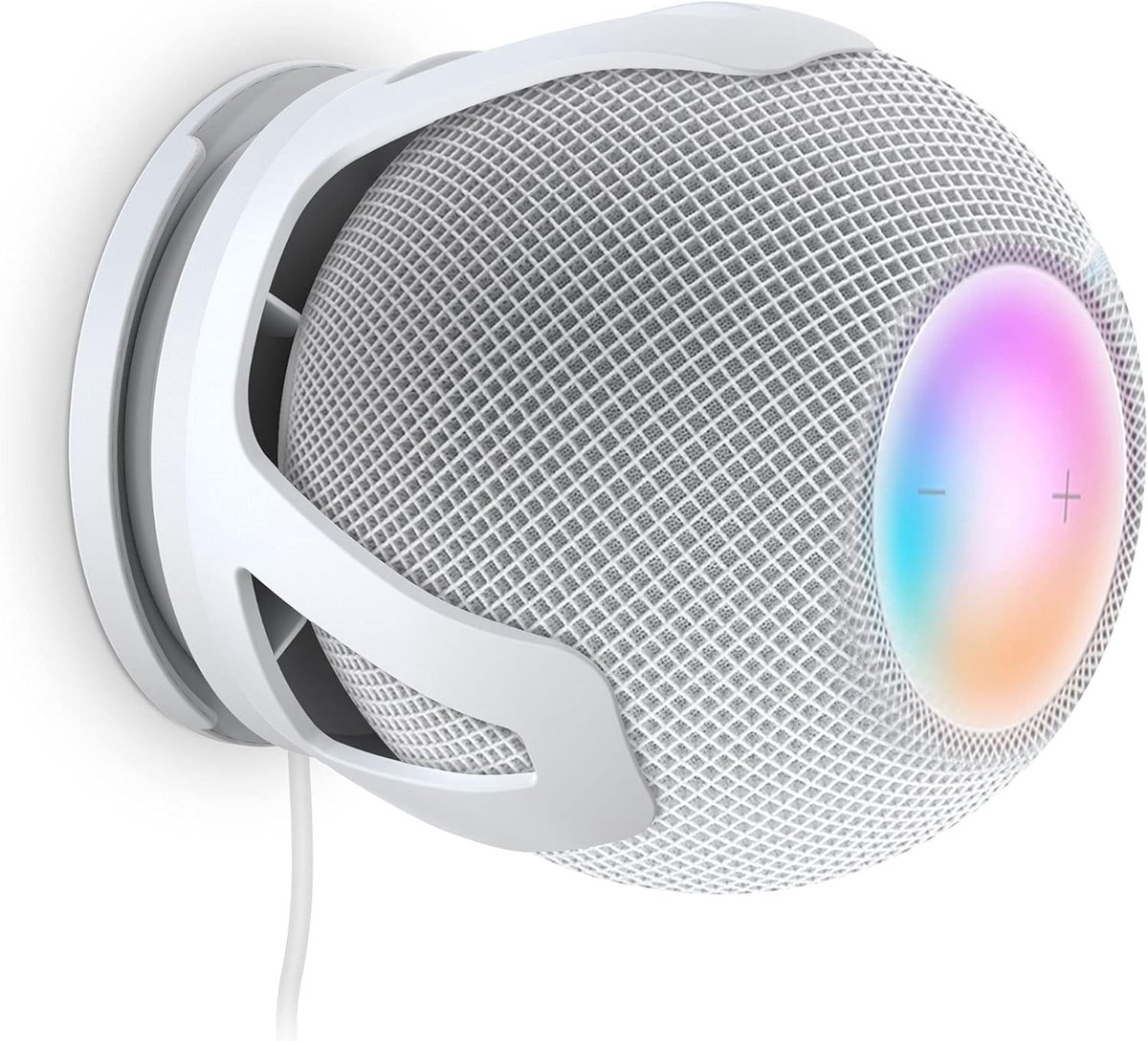 Wandbeugel voor Homepod Mini - Houder met 2 Installatiemethoden, Kabelbeheer en Geschikt voor Slaapkamer, Keuken en Woonkamer (Wit)
