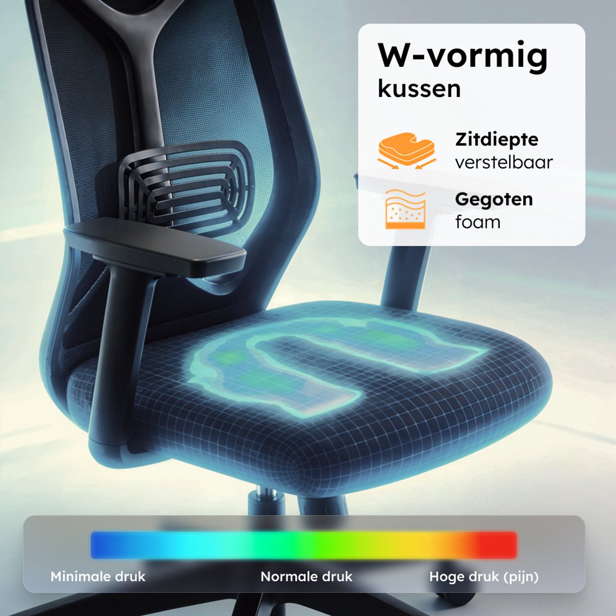 Roveo Ergonomische Bureaustoel - Office Gaming Chair - Volwassenen Game Stoel - Gamestoel - Zwart – foto 8