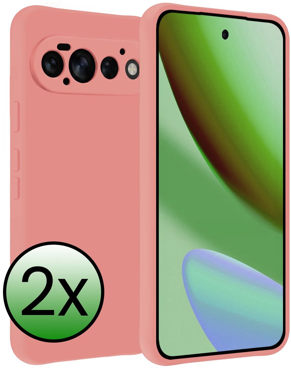 Hoesje 2 Stuks - Geschikt voor Google Pixel 11 Pro - Sterk & Shockproof - Case Siliconen - Back Cover - Telefoon Hoes - Lichtroze