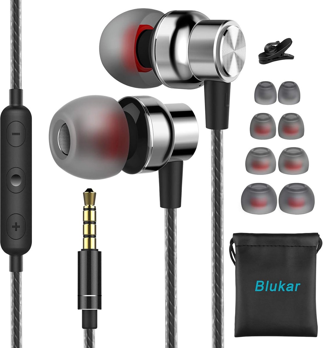 SnelShoppen - In-Ear Koptelefoon met Microfoon, Comfortabele Geluidsisolatie, Stereo Geluid, Volume Controle voor Galaxy, Mate en Alle 3.5mm Apparaten
