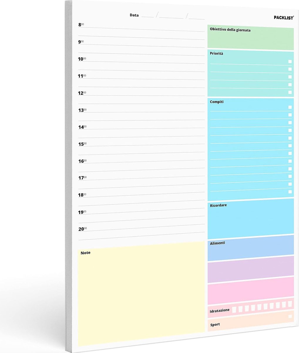 SnelShoppen - Daily Planner A4 | Dagelijkse Planning Block met 52 Bladen | Organiseer Je Doelen, Prioriteiten, To-Do Lijst en Notities voor Thuis, Stu