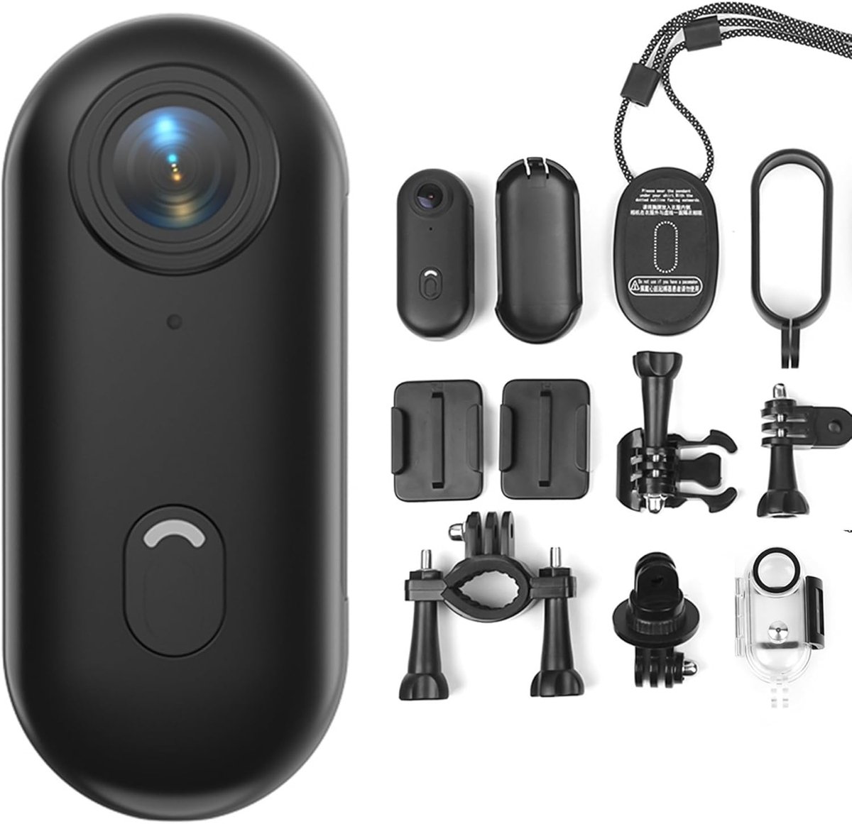 SnelShoppen - 4K WiFi Action Camera - Mini Sports Camera met 120° Wide Angle Lens, 30fps Video, Waterproof Case, Magnetische Draagriem en Bevestigings