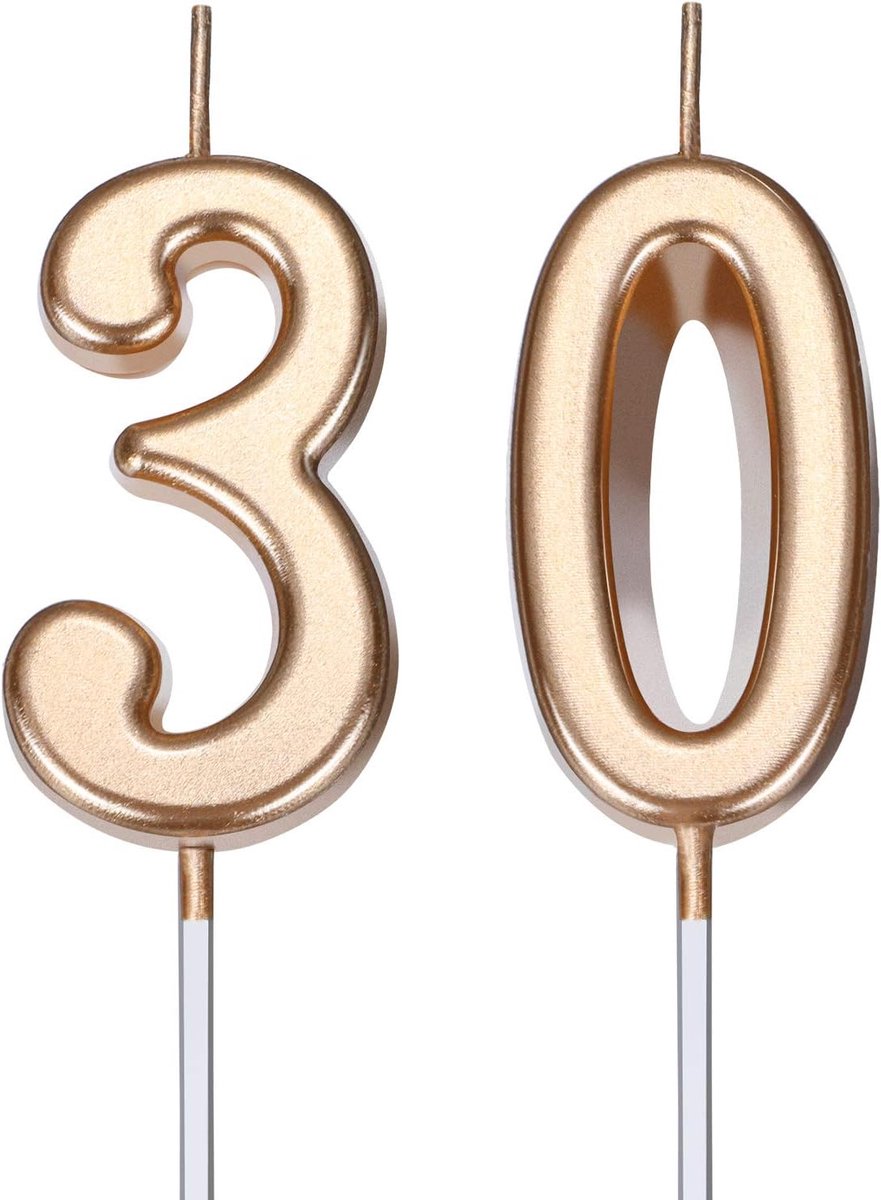 30e Verjaardag Kaarsen - Charmante Cake Decoratie voor Feestelijke Gelegenheden