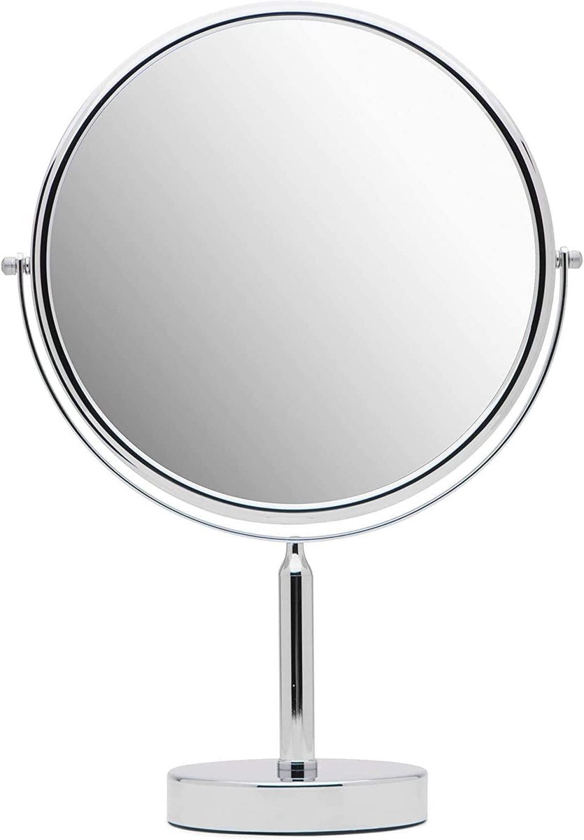 SnelShoppen - Grote 3x Vergrotende Ronde Badkamerspiegel en Make-up Spiegel met 360° Rotatie, 43cm x 28cm, Zwart, Perfect voor Dagelijks Gebruik