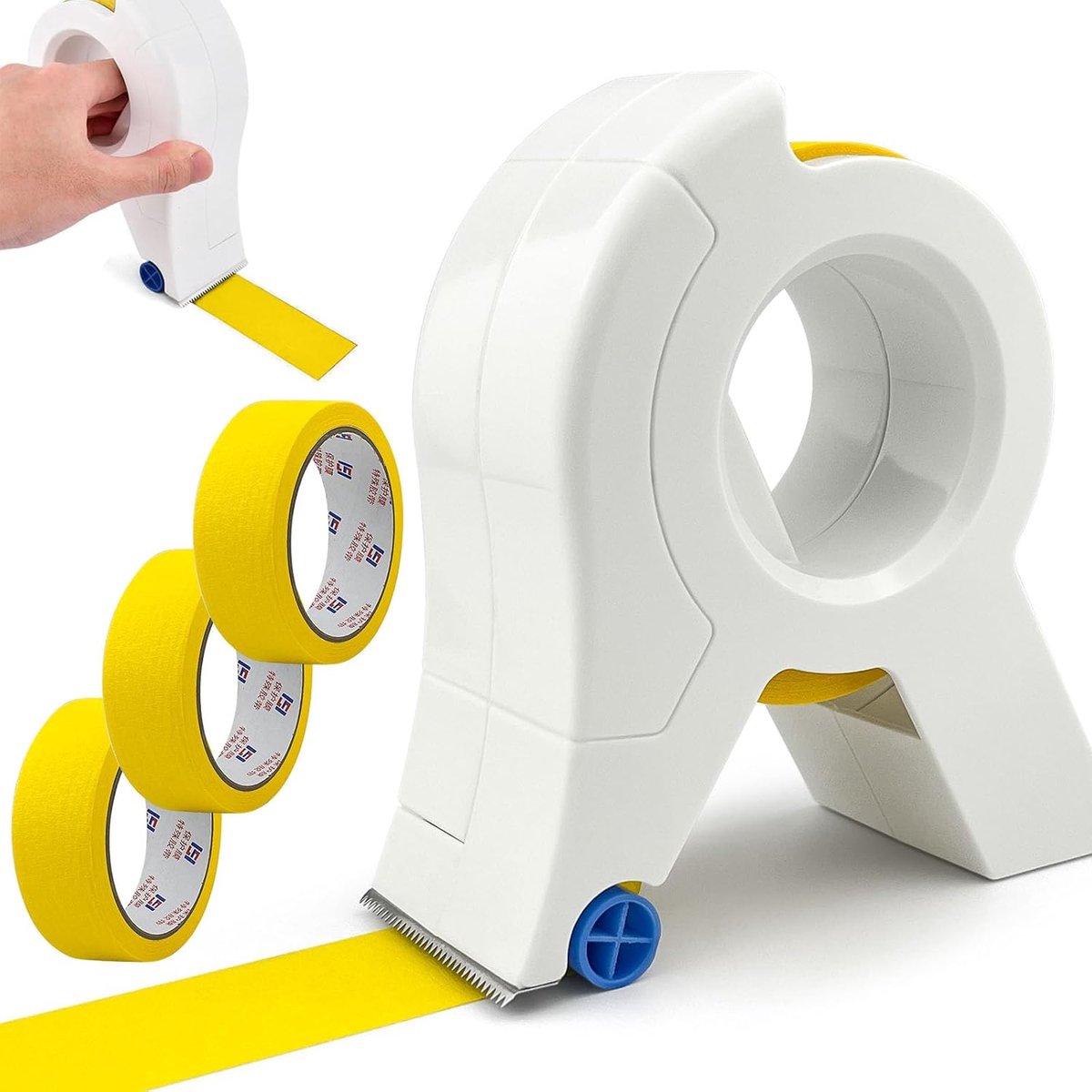 SnelShoppen - Draagbare Afroller voor Sierlijsten, Vloeren, Ramen en Deurkozijnen - 1 Stuk Verf Crepe Roller met 3 Rollen Verf Scrape Crepe - Hoogwaar