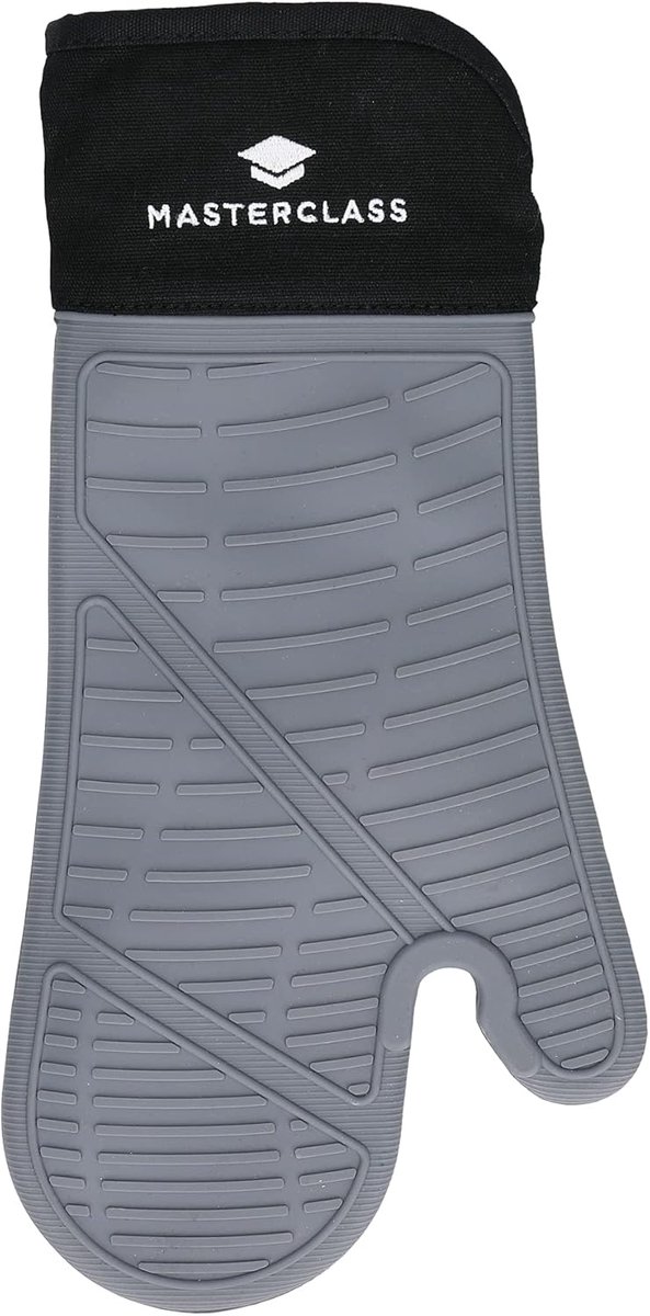 SnelShoppen - Waterdichte Siliconen Ovenwant met Extra Veilige Antislip Handgreep - Hittebestendig, Flexibel, voor Keuken, Grillen, Bakken, BBQ - Zwar