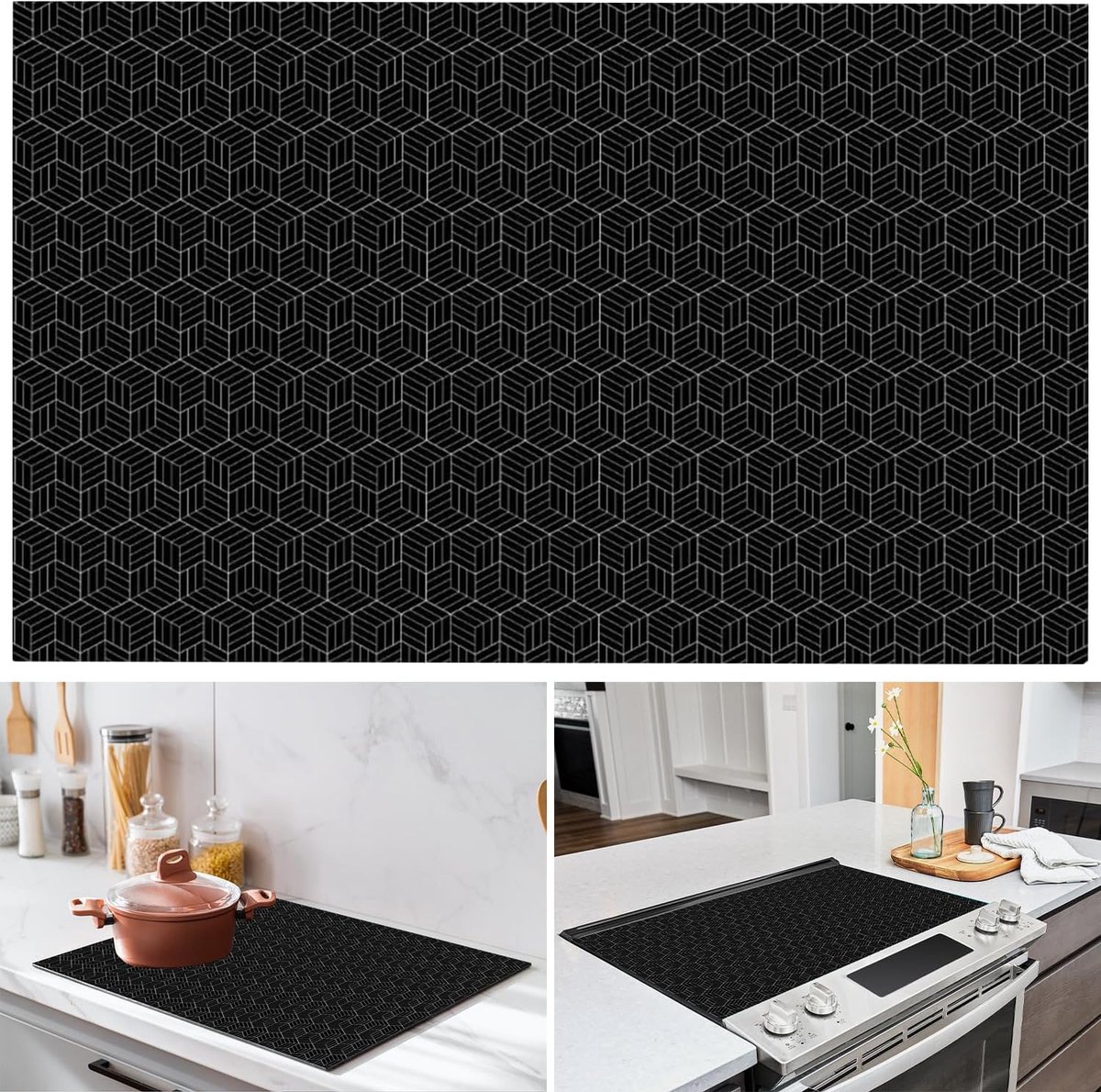 SnelShoppen - Silicone inductiekookplaat beschermmat - Hittebestendig tot 240°C - Krassenbestendig en flexibel - Snijbaar - 52 x 78 cm - Keukenaccesso